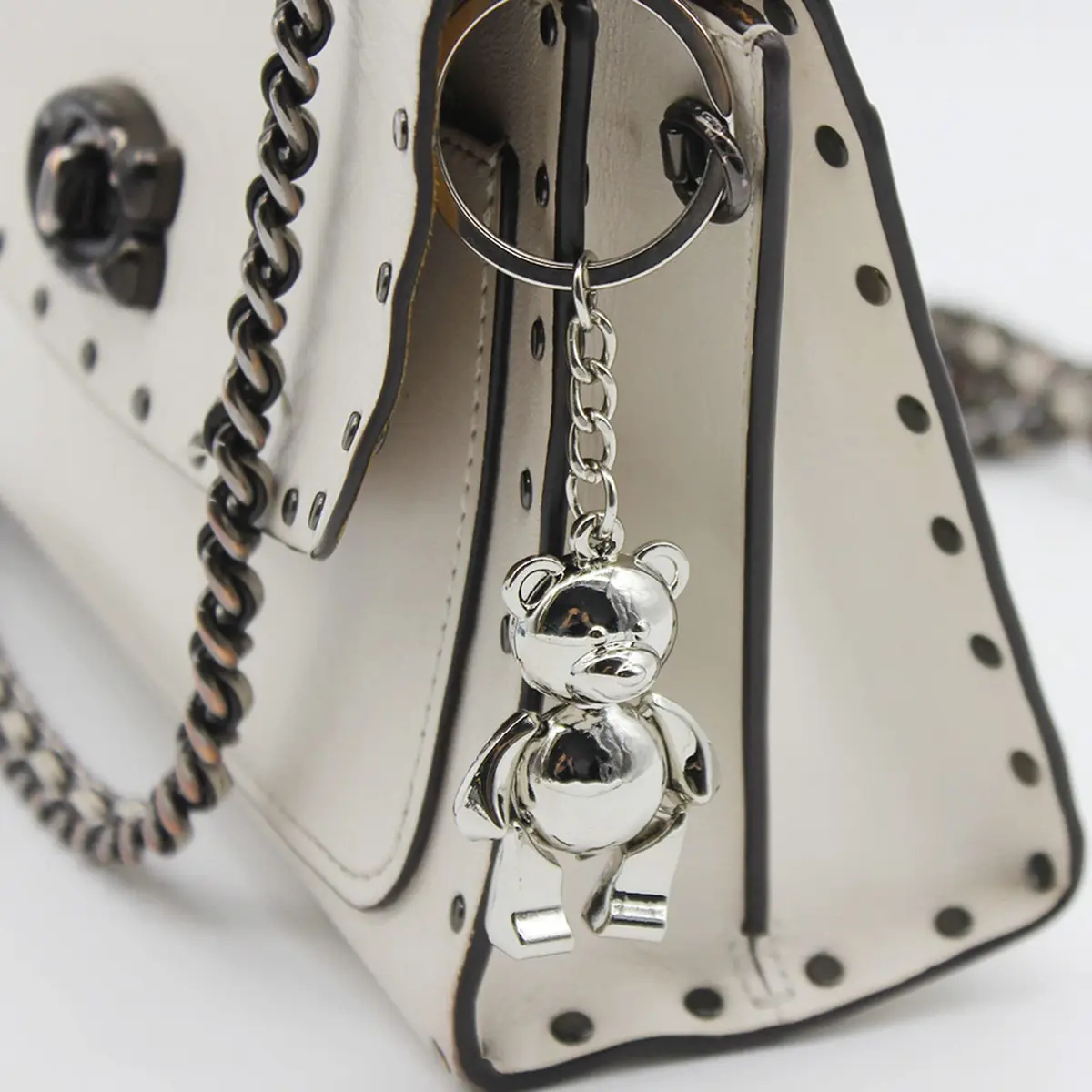 Katenpid Silver Keychain with Removable Limbs | Cute Metal Teddy Bear Accessory (70-120 chars) - view 7