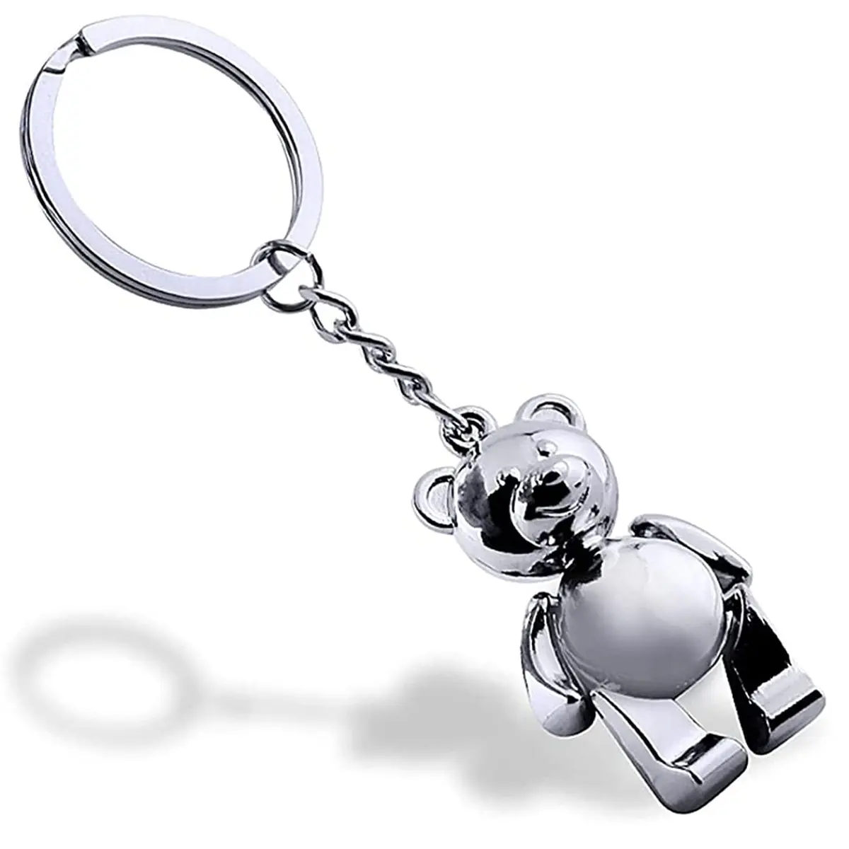 Katenpid Silver Keychain with Removable Limbs | Cute Metal Teddy Bear Accessory (70-120 chars) - view 2