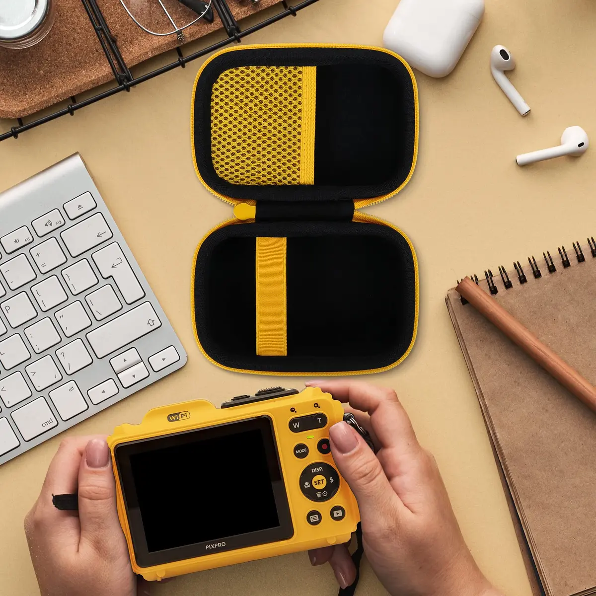 Aenllosi Hard Case for Kodak PIXPRO WPZ2 Rugged Digital Camera, Yellow | Water-Resistant, Impact-Proof Travel Case - view 7