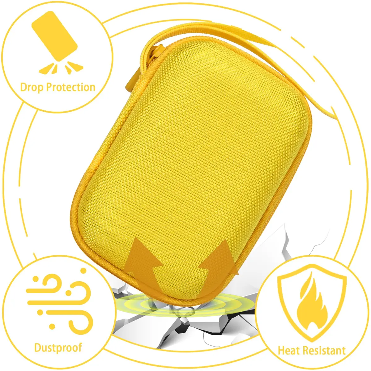 Aenllosi Hard Case for Kodak PIXPRO WPZ2 Rugged Digital Camera, Yellow | Water-Resistant, Impact-Proof Travel Case - view 3