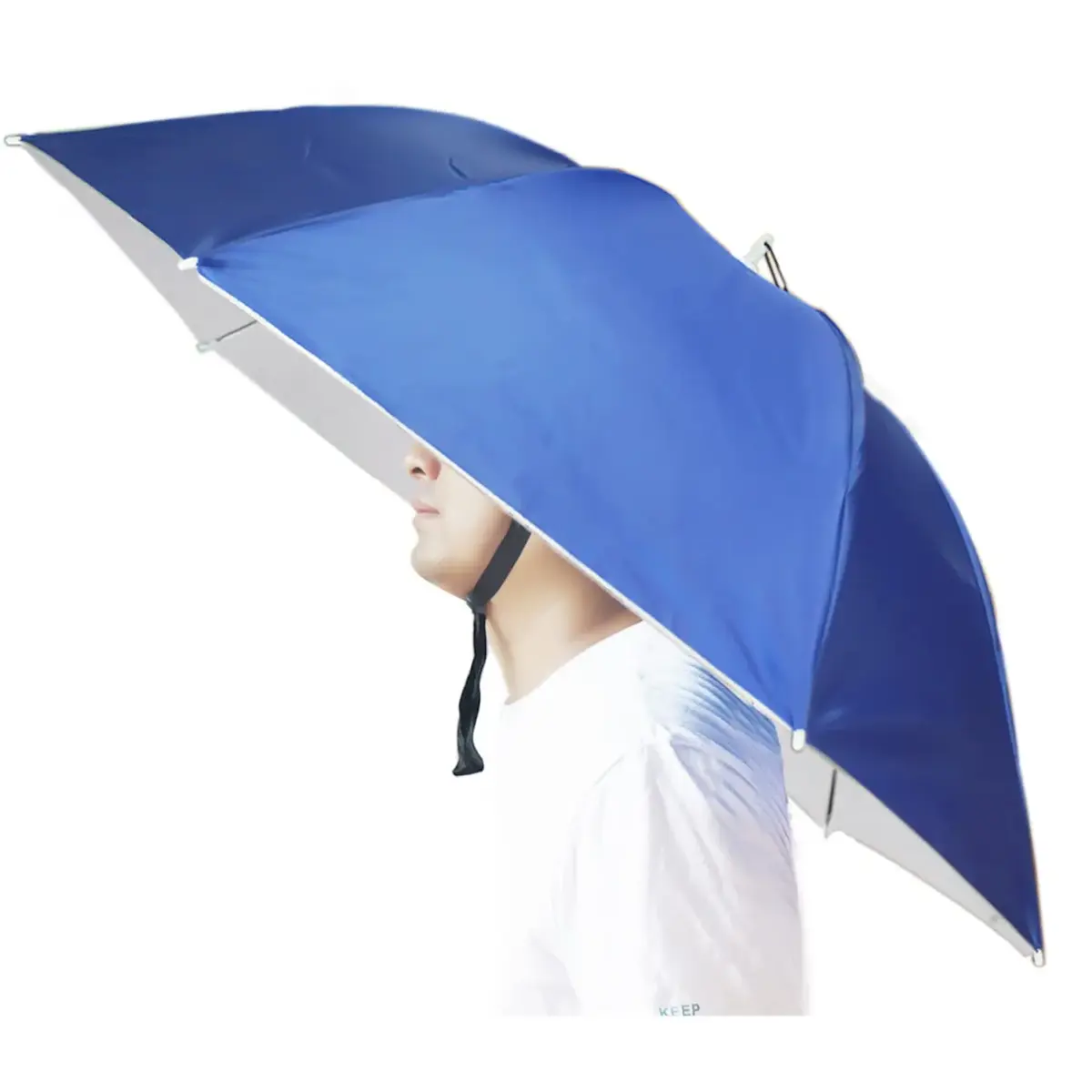 Bocampty Umbrella Hat, 37 inch Diameter, Blue | Hands-Free UV Protection for Fishing & Outdoors - main product image