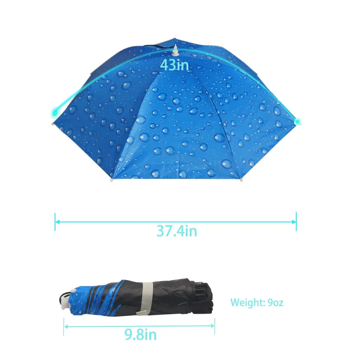 Bocampty Umbrella Hat, 37 inch UV Protection Sunshade for Fishing & Outdoors - view 6