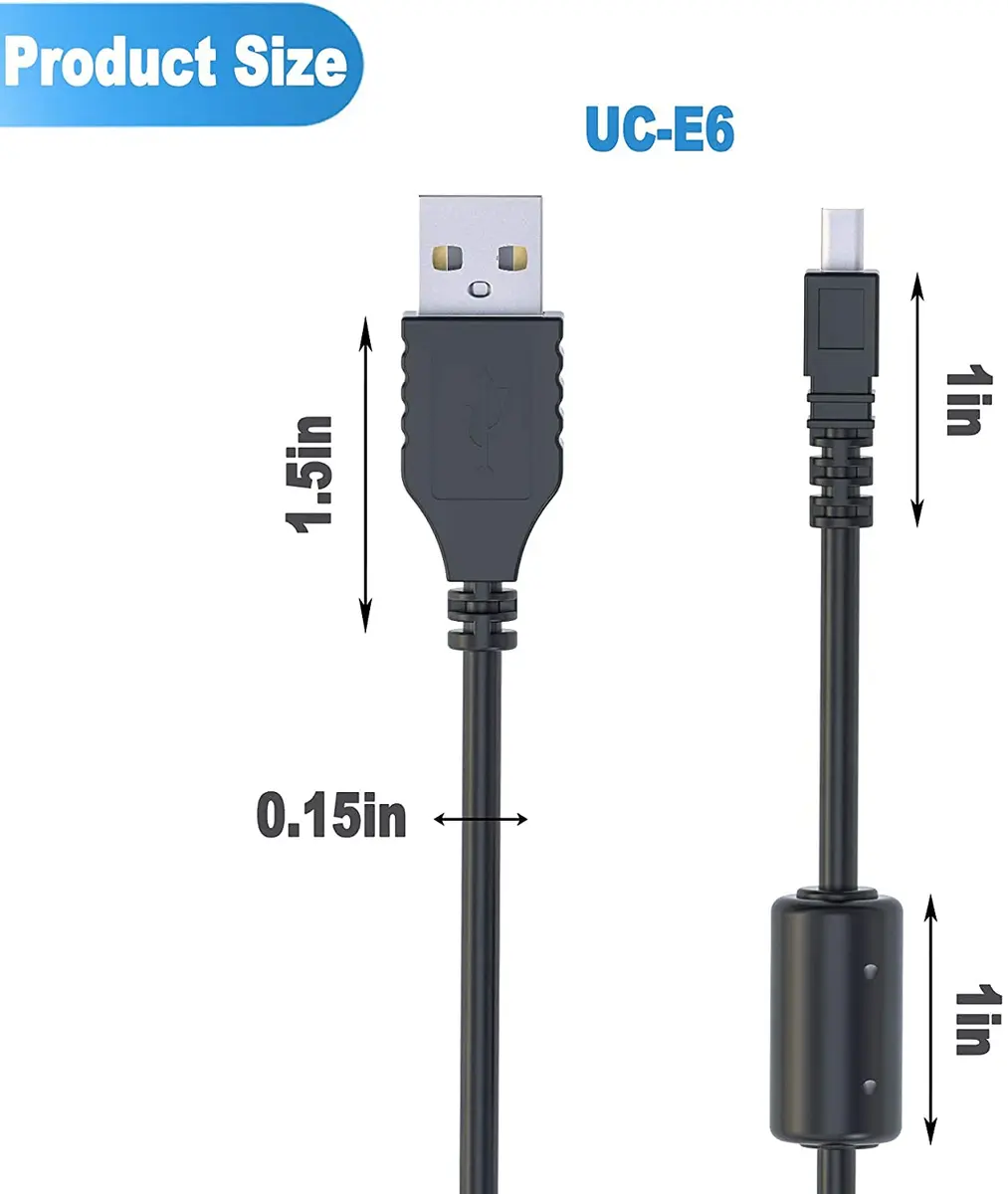 Ancable UC-E6 USB Cable 2-Pack for Nikon Camera, 3FT | Durable, Fast Charge & Data Sync - view 5