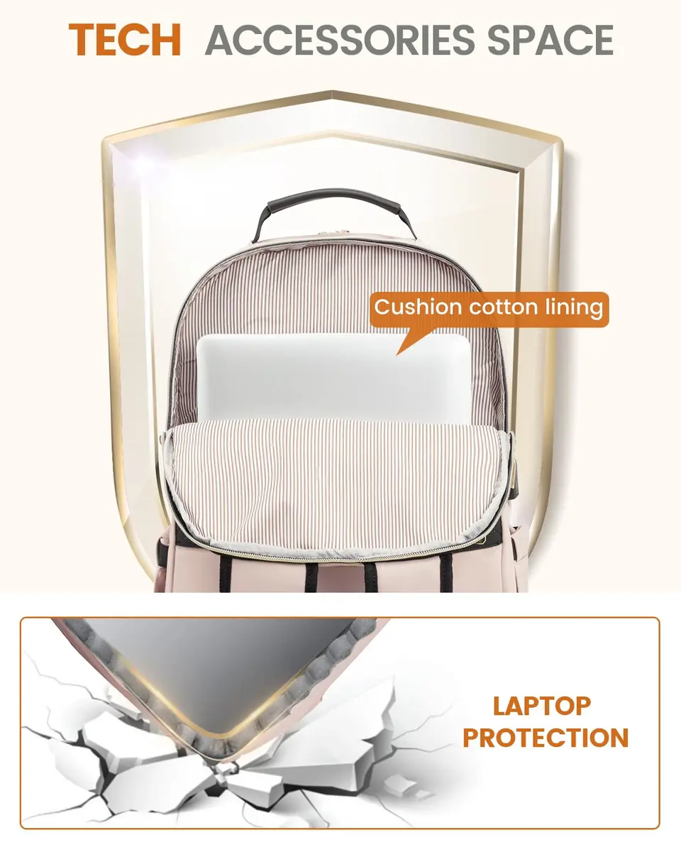 LOVEVOOK Backpack for Women, Fits 15.6" Laptop, Travel & Work, Water-Resistant, Padded Laptop Compartment - view 5