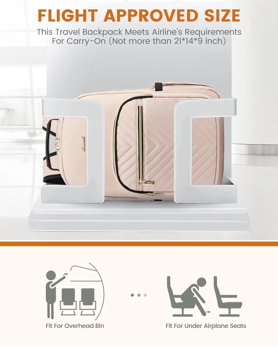LOVEVOOK Backpack for Women, Fits 15.6" Laptop, Travel & Work, Water-Resistant, Padded Laptop Compartment - view 6