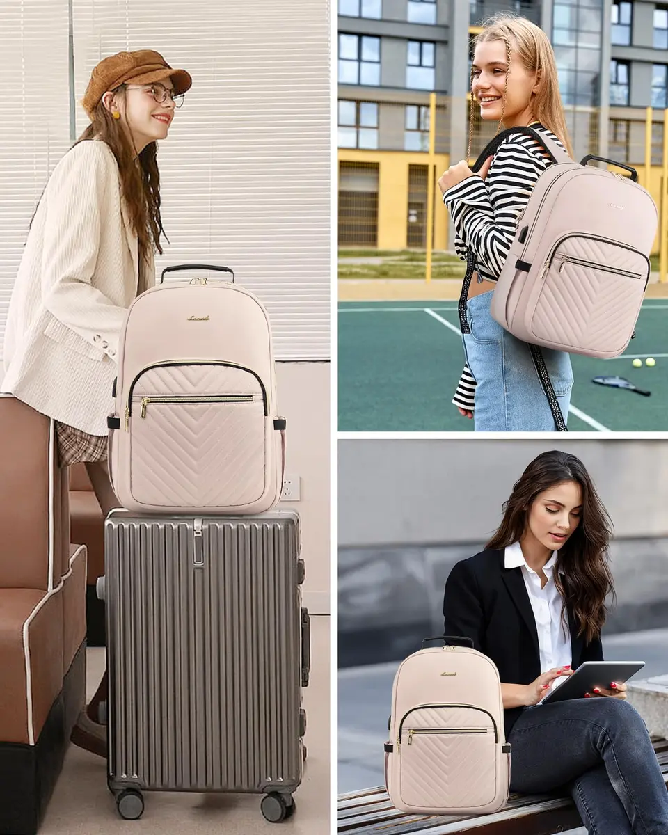 LOVEVOOK Backpack for Women, Fits 15.6" Laptop, Travel & Work, Water-Resistant, Padded Laptop Compartment - view 8