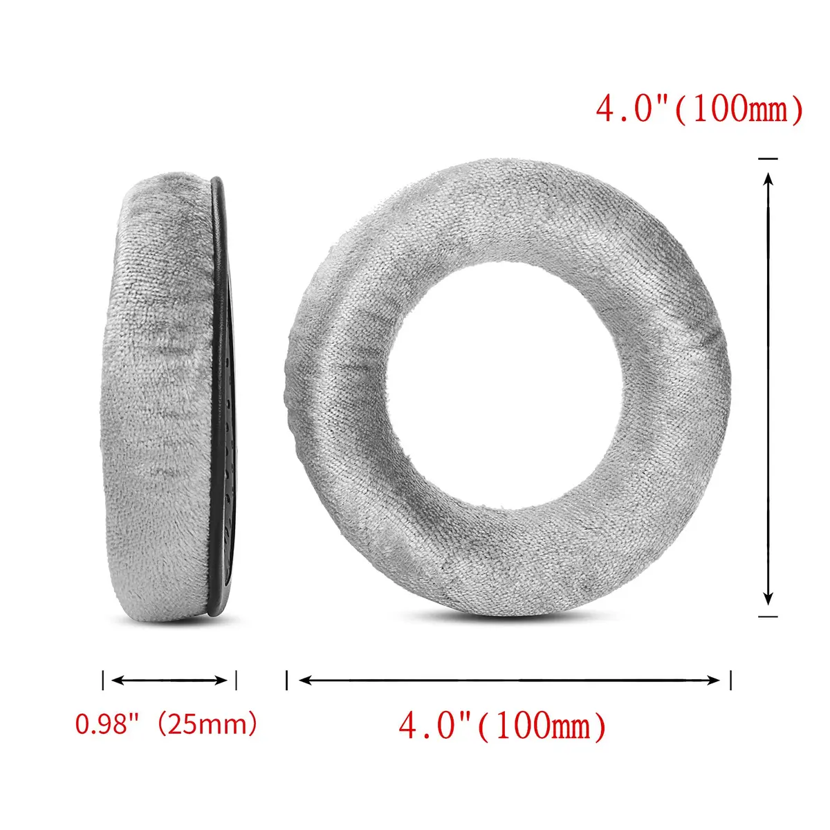 YunYiYi Replacement Earpads for beyerdynamic DT770/DT990/DT880 Headphones | Memory Foam, Grey, 100mm Diameter - view 3