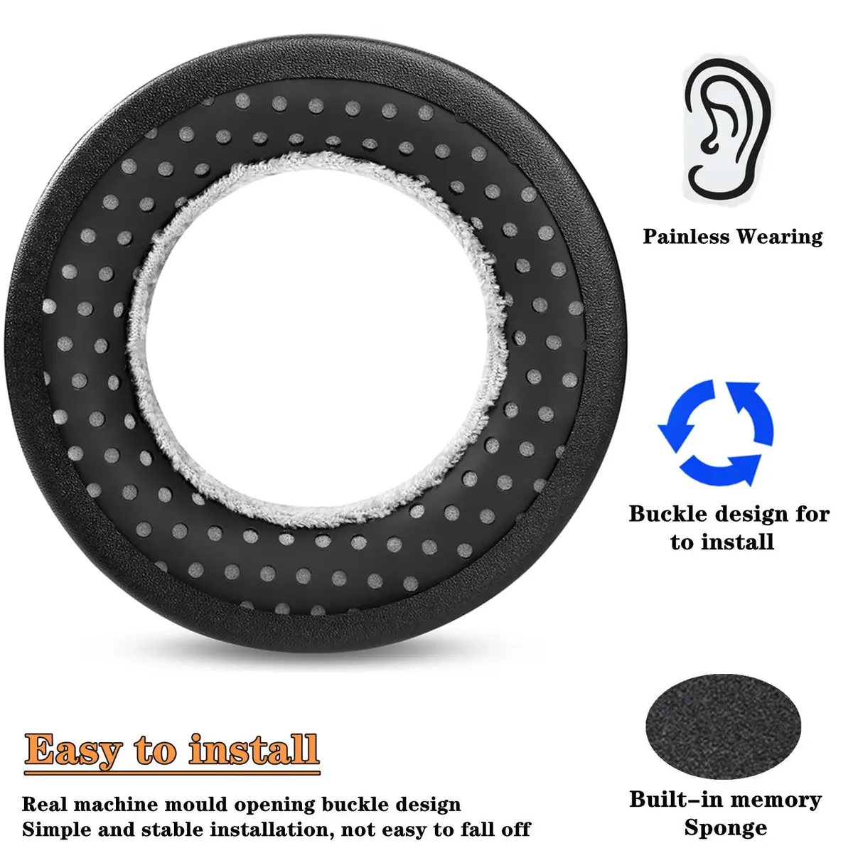 YunYiYi Replacement Earpads for beyerdynamic DT770/DT990/DT880 Headphones | Memory Foam, Grey, 100mm Diameter - view 4