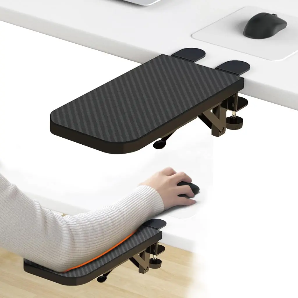 HONJIE Ergonomic Arm Support Panel for Desk, Black, 36cm (14 inch) | Sturdy Mouse Arm Support for Home & Office - main product image