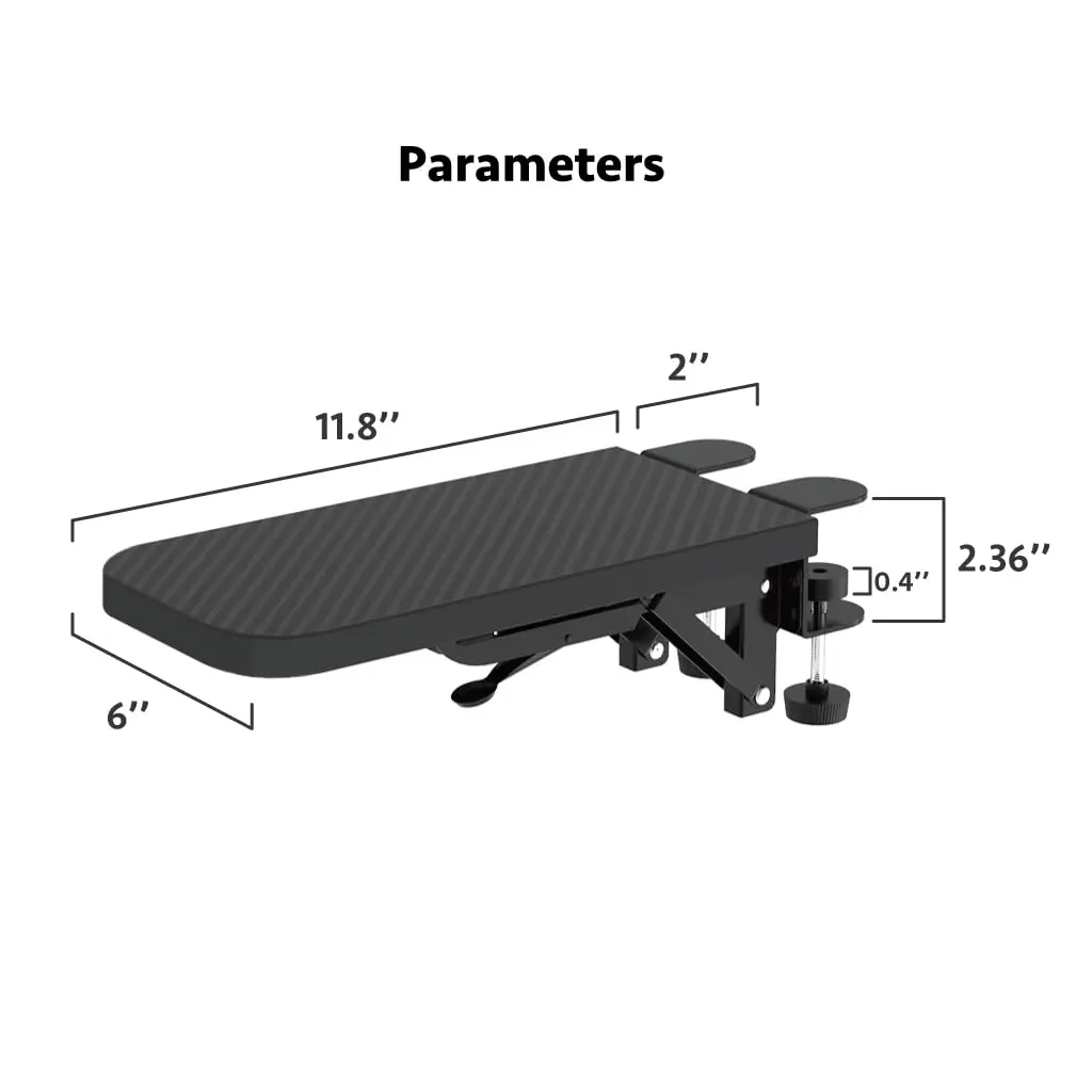 HONJIE Ergonomic Arm Support Panel for Desk, Black, 36cm (14 inch) | Sturdy Mouse Arm Support for Home & Office - view 5