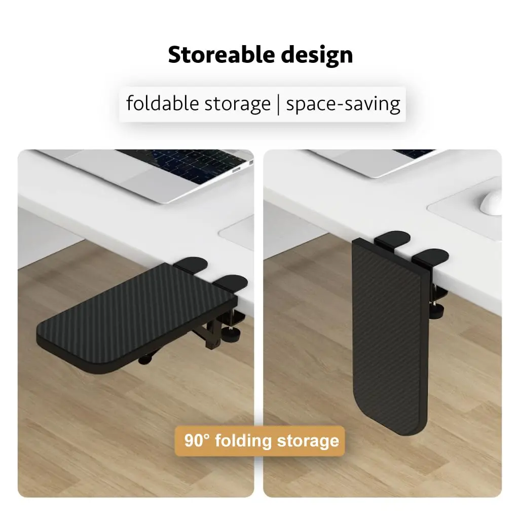 HONJIE Ergonomic Arm Support Panel for Desk, Black, 36cm (14 inch) | Sturdy Mouse Arm Support for Home & Office - view 3