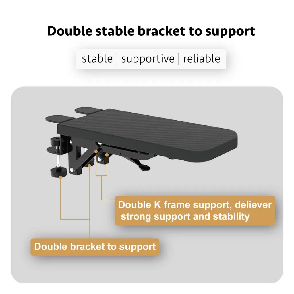 HONJIE Ergonomic Arm Support Panel for Desk, Black, 36cm (14 inch) | Sturdy Mouse Arm Support for Home & Office - view 4