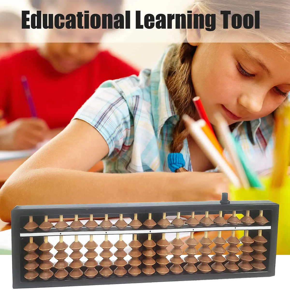 Vaupan 17-Column Abacus Soroban 26cm (10.2 inch) | Educational Math Tool with Reset Button - view 4