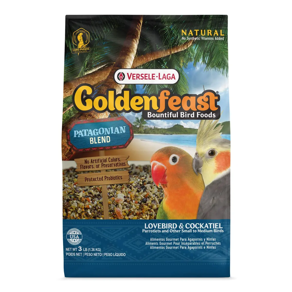 Goldenfeast VL Patagonian Blend 3 lb Bag | Natural Bird Food for Small & Medium Birds - main product image