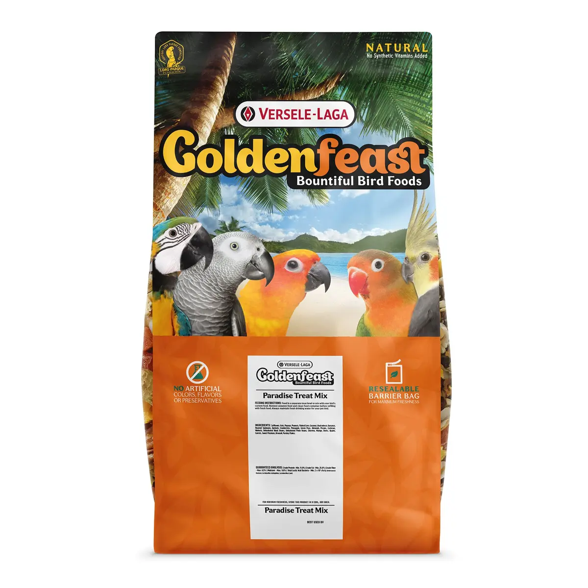 Goldenfeast VL Paradise Treat Mix 17.5 lb | Natural Bird Food for Parrots & Large Birds - main product image