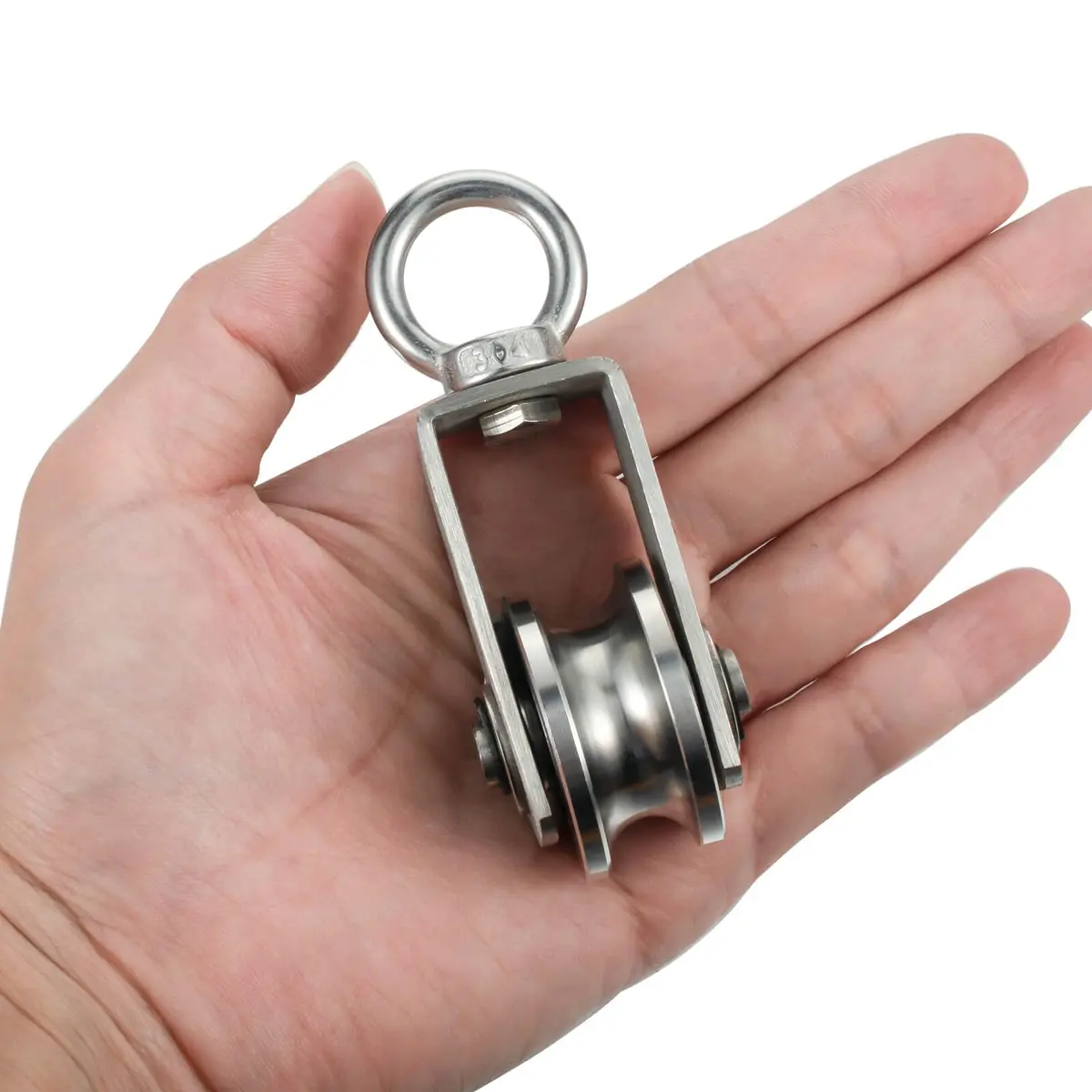 SHINICO Swivel Pulley Wheel Stainless Steel with 2 Bearings, 250kg (551lb) Load Capacity | Rope Pulley for Gym, Clothesline, Systems - view 6