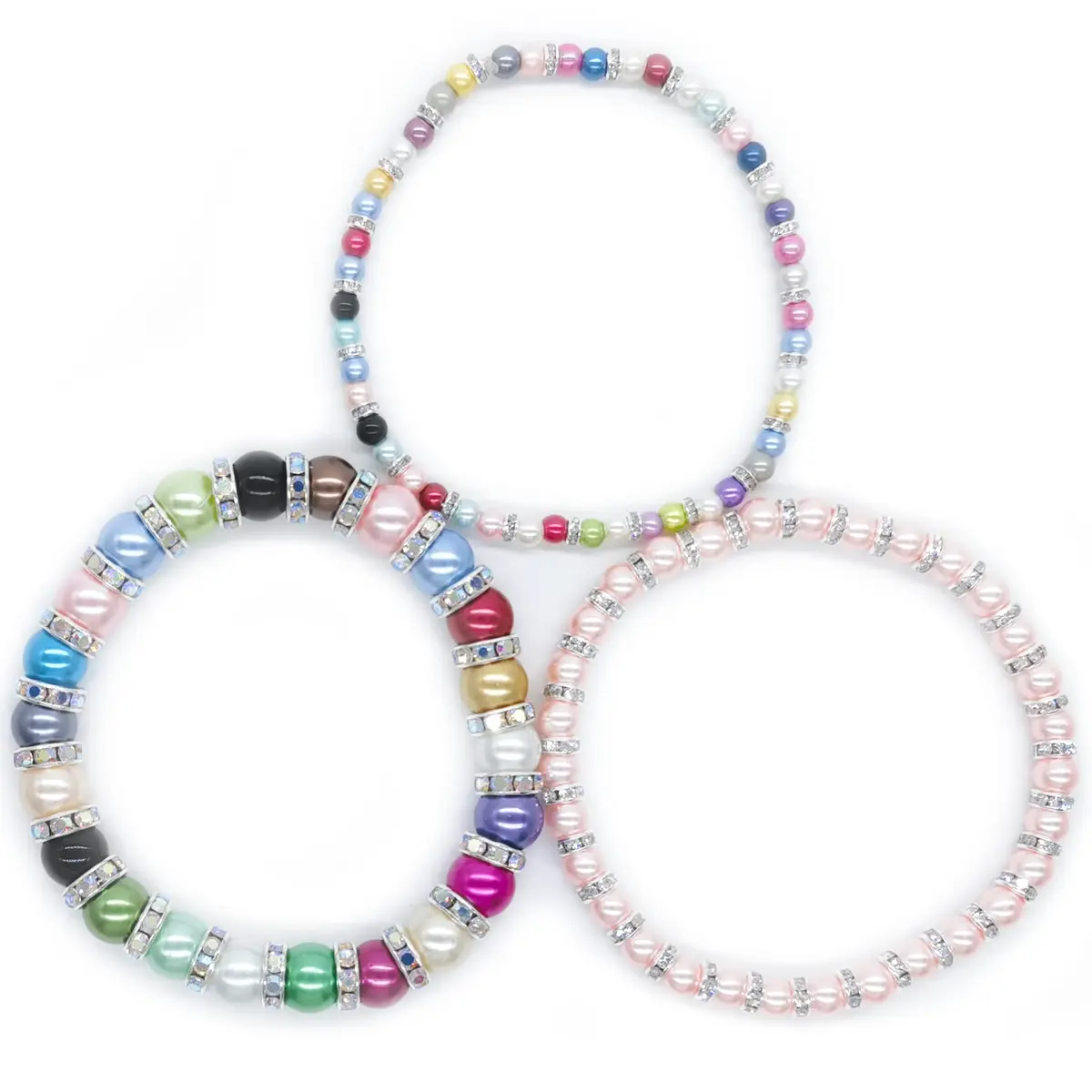 Weebee 100Pcs Rondelle Spacer Beads for Jewelry Making, Rhinestone Beads 4mm-10mm | Czech Crystal & Copper - view 3