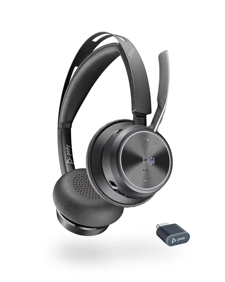 Poly Voyager Focus 2 UC USB-C Headset with Boom Mic | Active Noise Canceling Dual-Ear Stereo Headset for PC/Mac - main product image