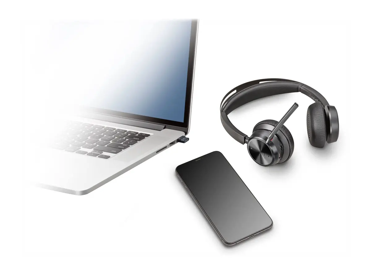 Poly Voyager Focus 2 UC USB-C Headset with Boom Mic | Dual-Ear Stereo, Active Noise Canceling, 19-Hour Talk Time - view 2