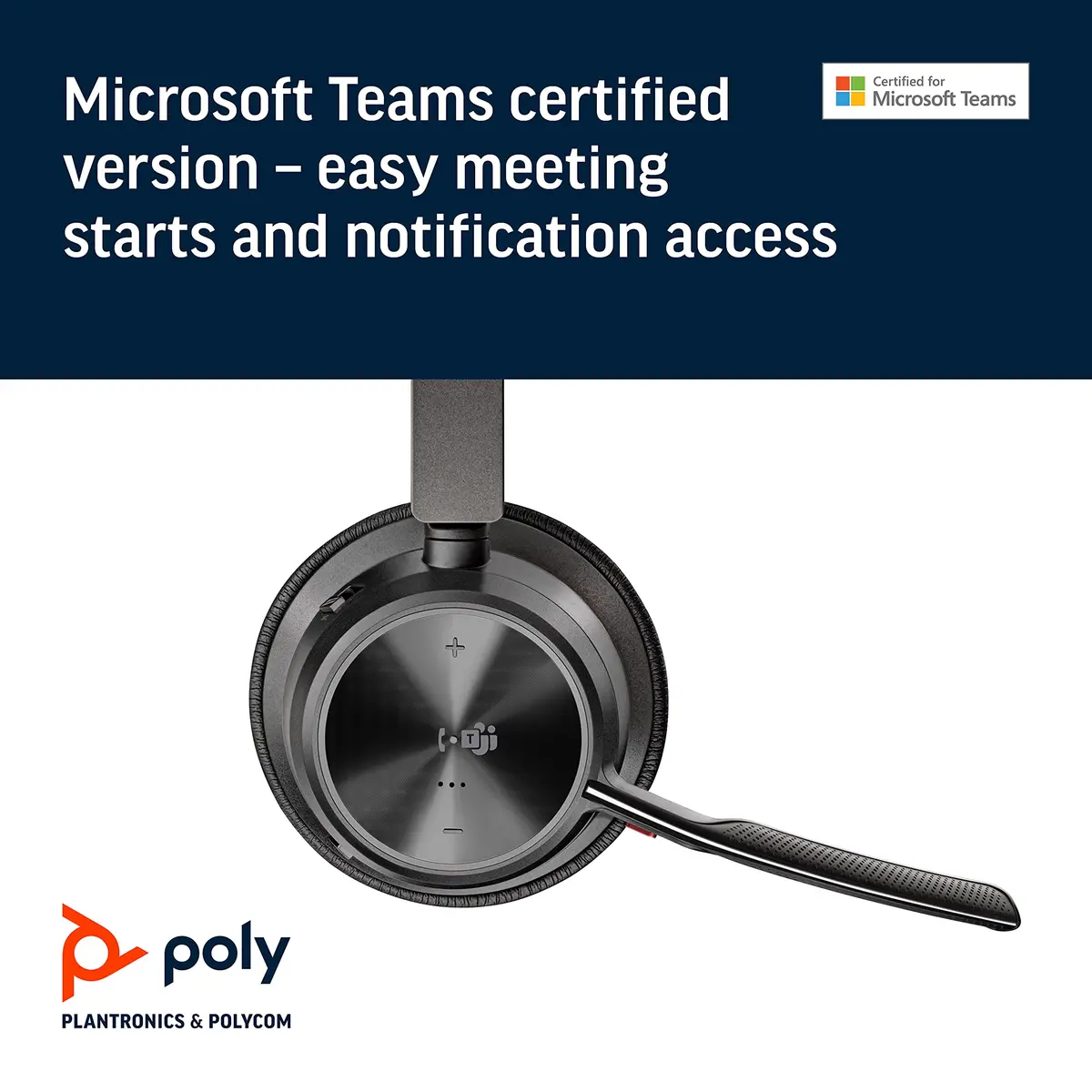 Poly Voyager Focus 2 UC USB-A Headset with Boom Mic | Active Noise Canceling, 19-Hour Talk Time - view 4
