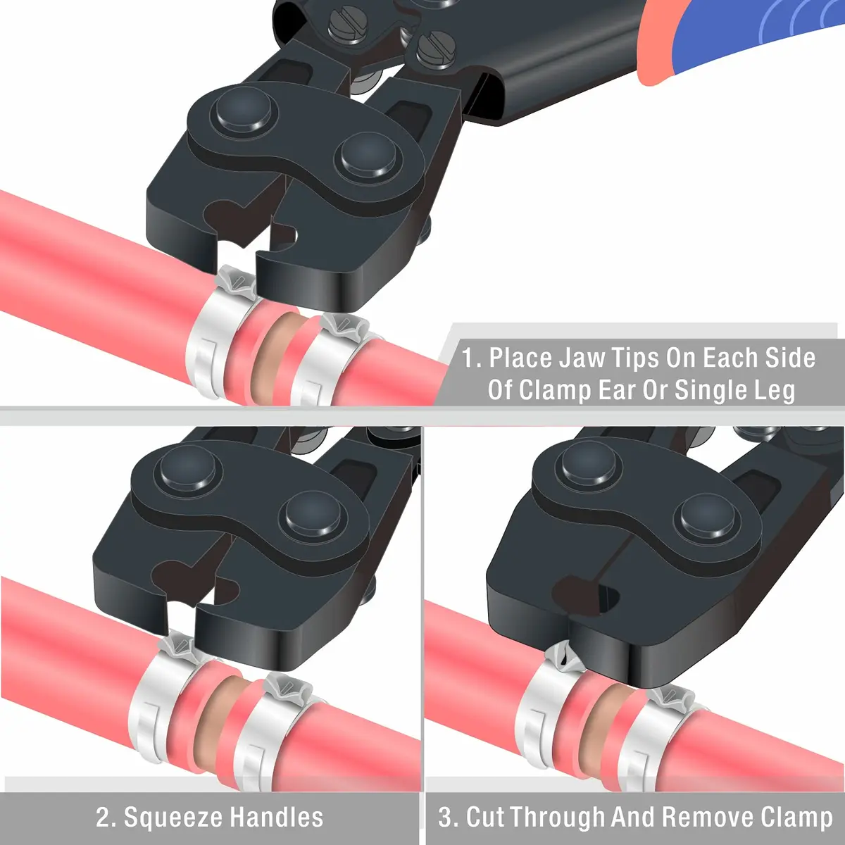 IWISS ICP-PC01 PEX Cinch Clamp Removal Tool | Stainless Steel Clamp Remover for PEX & Ear Clamps (13mm) - view 3