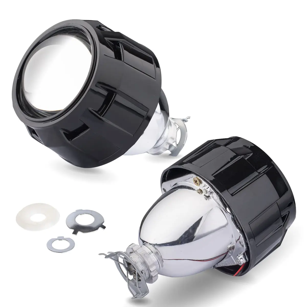 YUFANYA 2.5”Mini Projector Lens LHD with Black Shrouds | High Low Beam Car Retrofit - main product image