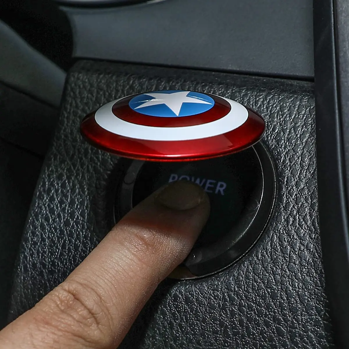 OUMETE Car Engine Start Button Cover ABS Red | Universal Ignition Switch Trim - view 3