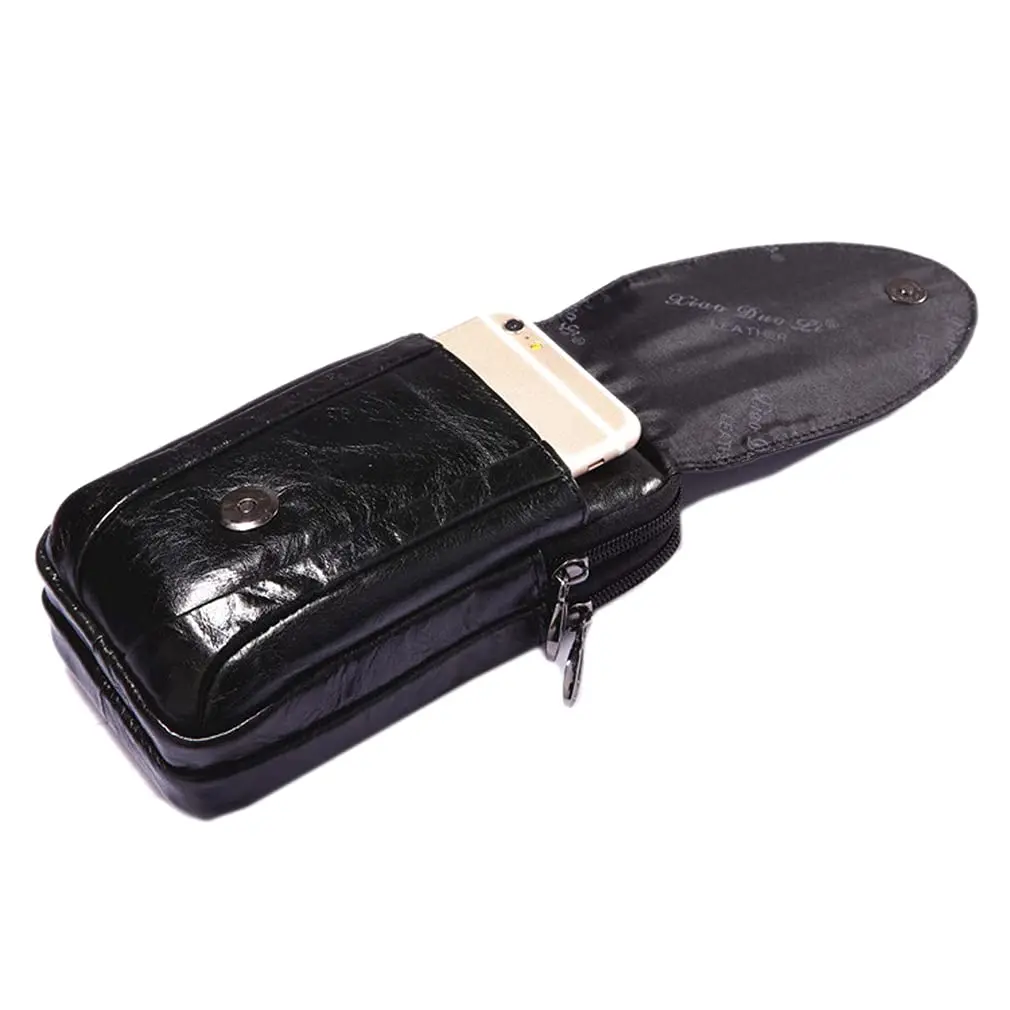 Hebetag Crocodile Leather Phone Belt Bag Waist Pack 10cm x 18cm | Vintage Style for Travel & Outdoor - view 6