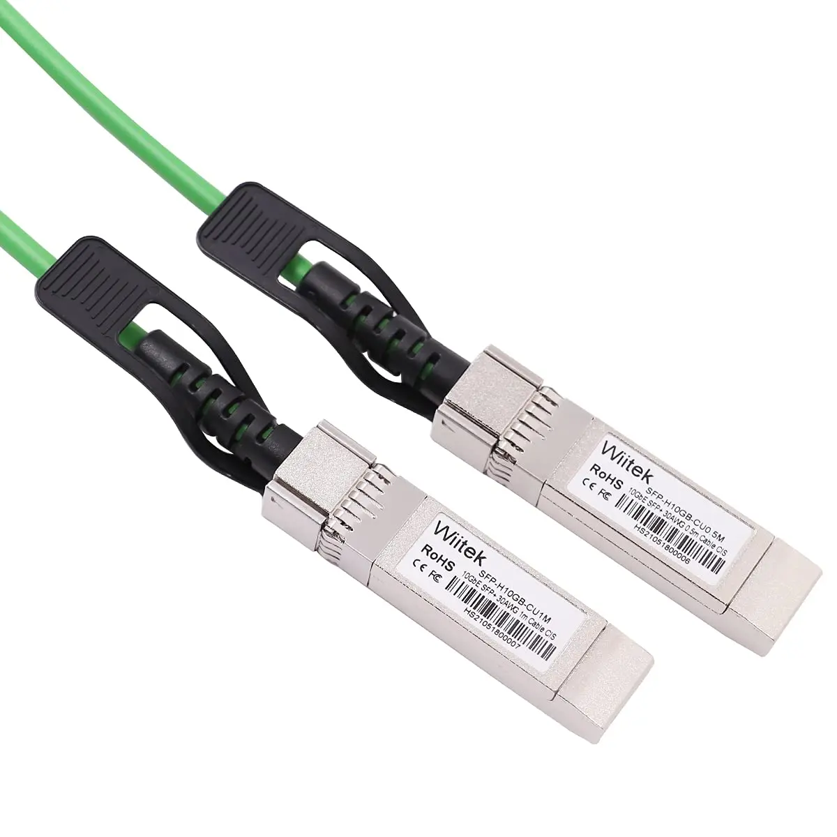 Wiitek Green 0.5m 10Gbps SFP+ DAC Twinax Cable | Compatible with Cisco, Ubiquiti, Juniper, Mellanox, Mikrotik, Netgear, Supermicro - view 2