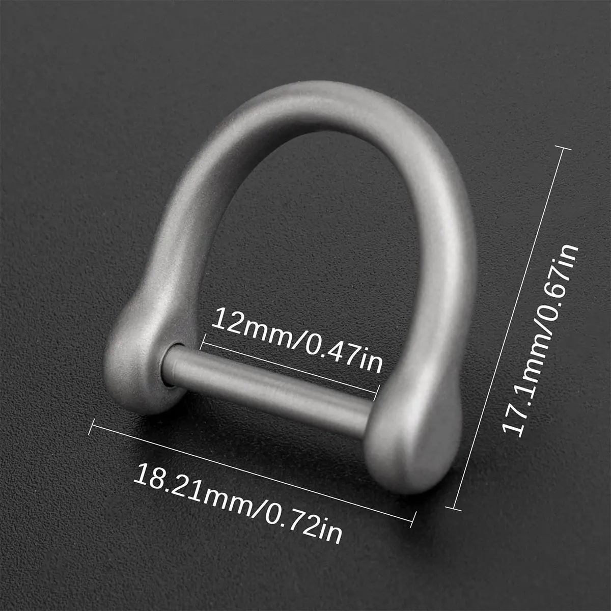 TISUR Titanium D Ring Keychain with Screw Shackle, Matte Finish 1.7cm (0.67in) | Heavy Duty Key Fob Holder - view 2
