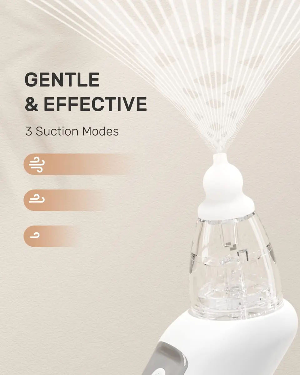 HEYVALUE Electric Baby Nasal Aspirator & Nose Sucker with 3 Silicone Tips | Powerful 3-Level Suction, Rechargeable & Easy to Clean - view 2
