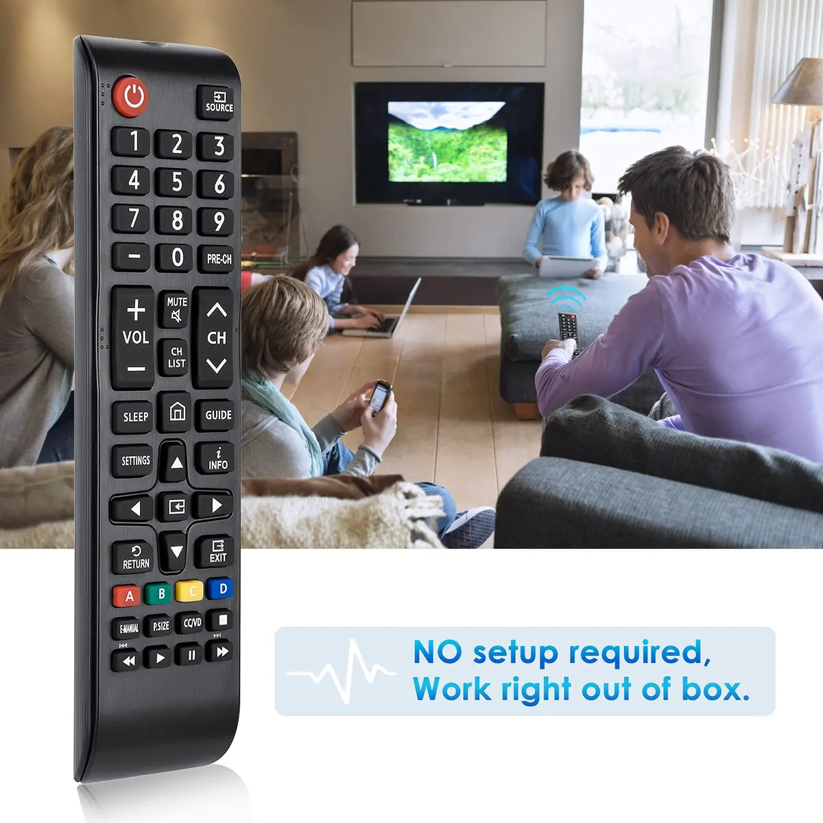 LOUTOC BN59-01301A Universal Replacement Remote Control for Samsung Smart TVs | Infrared, No Setup Required - view 3