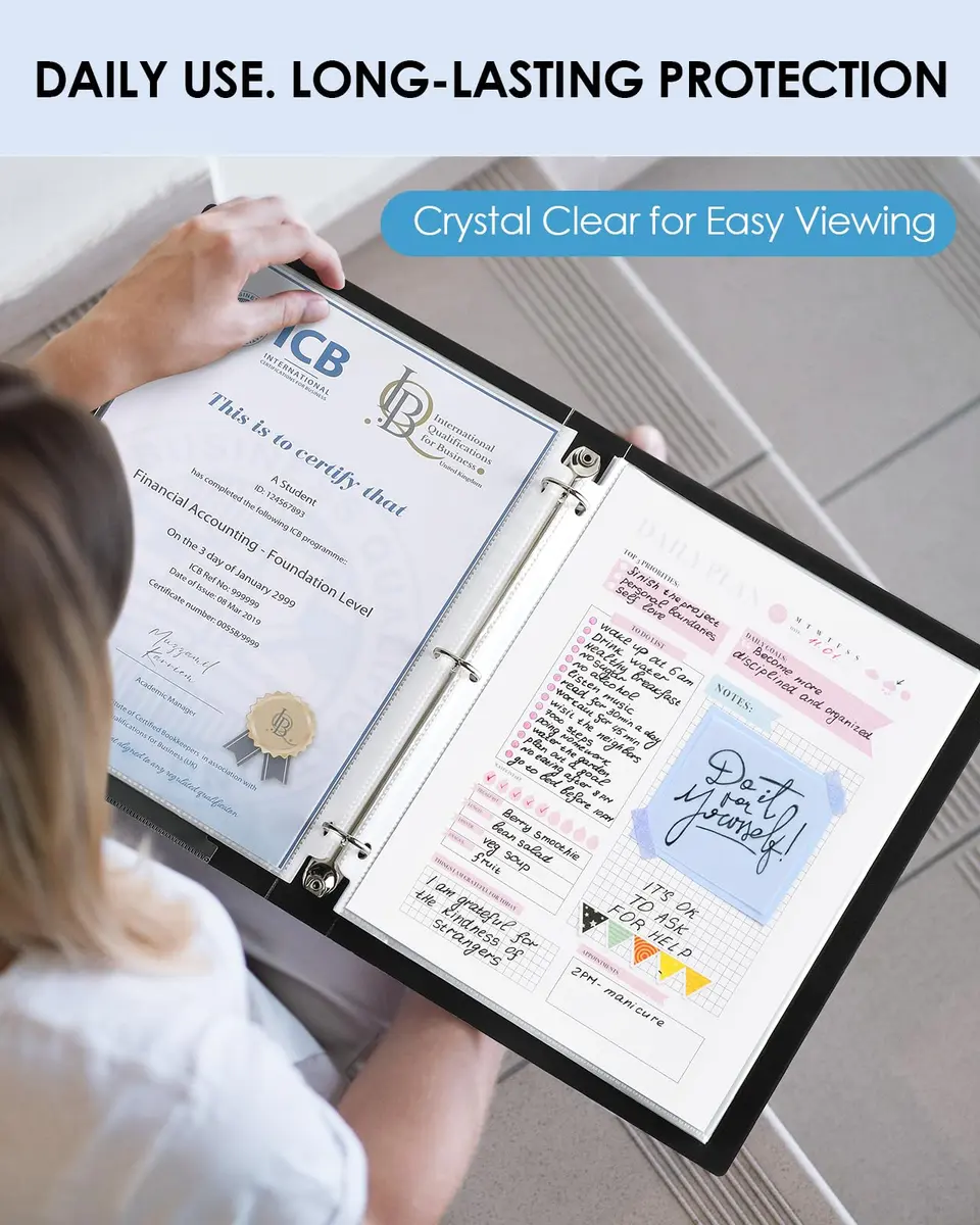 KTRIO Sheet Protectors 8.5 x 11 Inch, 250 Pack | Clear Top-Loading Page Protectors for 3-Ring Binders - view 5