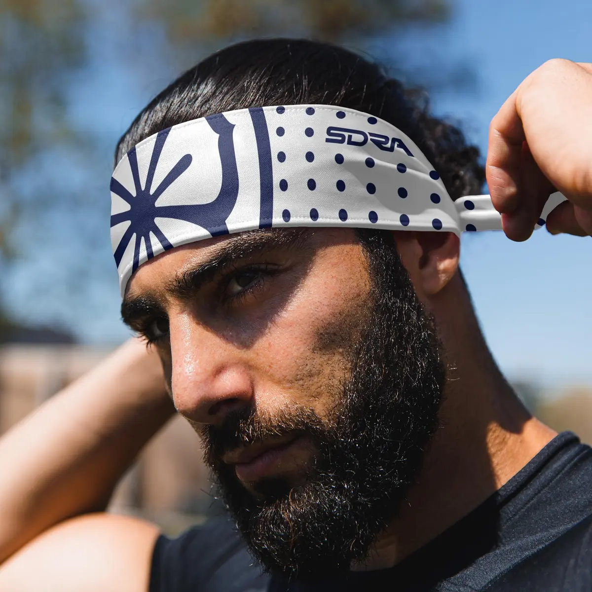 Suddora Daniel-San Lotus Headband Lightweight Breathable Tie Style Athletic Headband for Karate, Running, Cycling, Tennis, Versatile Head Gear for Ninja Costumes, Cosplay, Halloween | Moisture-Wicking & Stylish (70-120 chars) - view 4