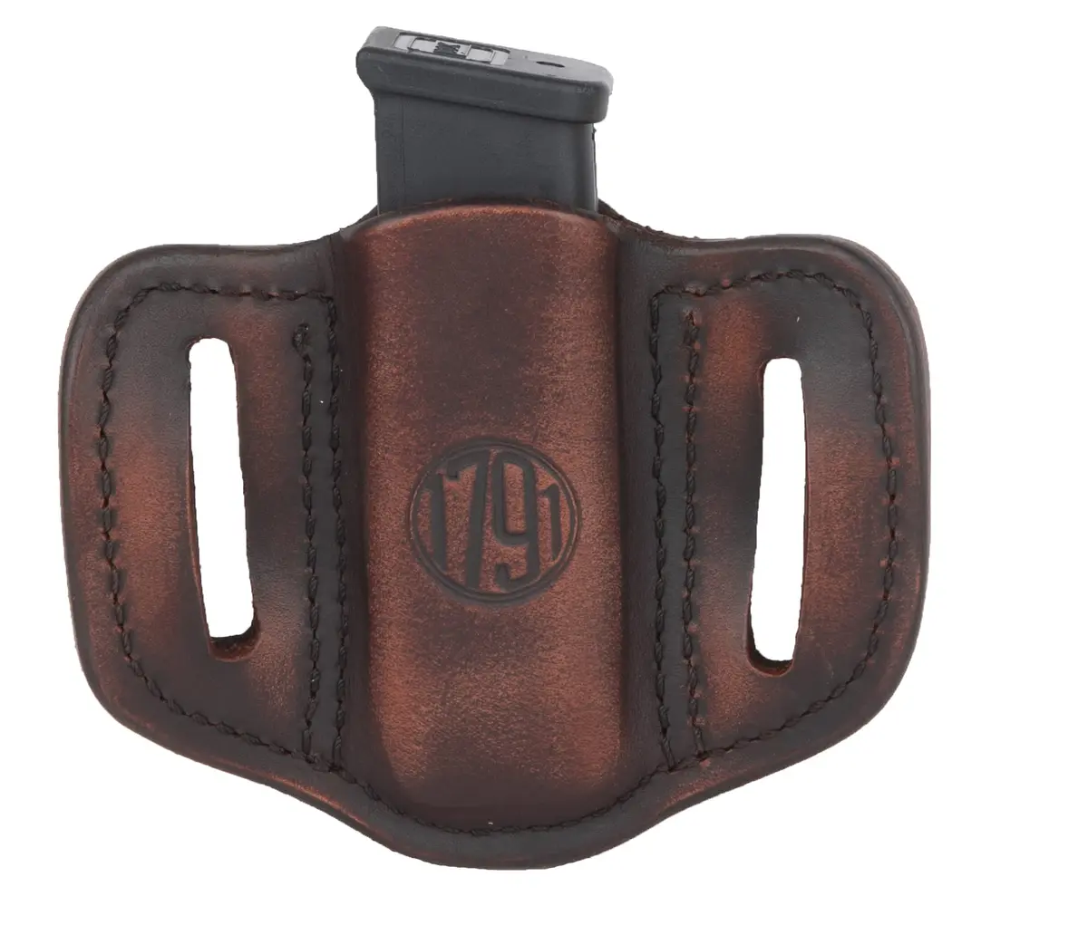 1791 GUNLEATHER Double Stack Magazine Holster, OWB 9mm Leather Mag Pouch | Concealed Carry Leather Holster - view 2