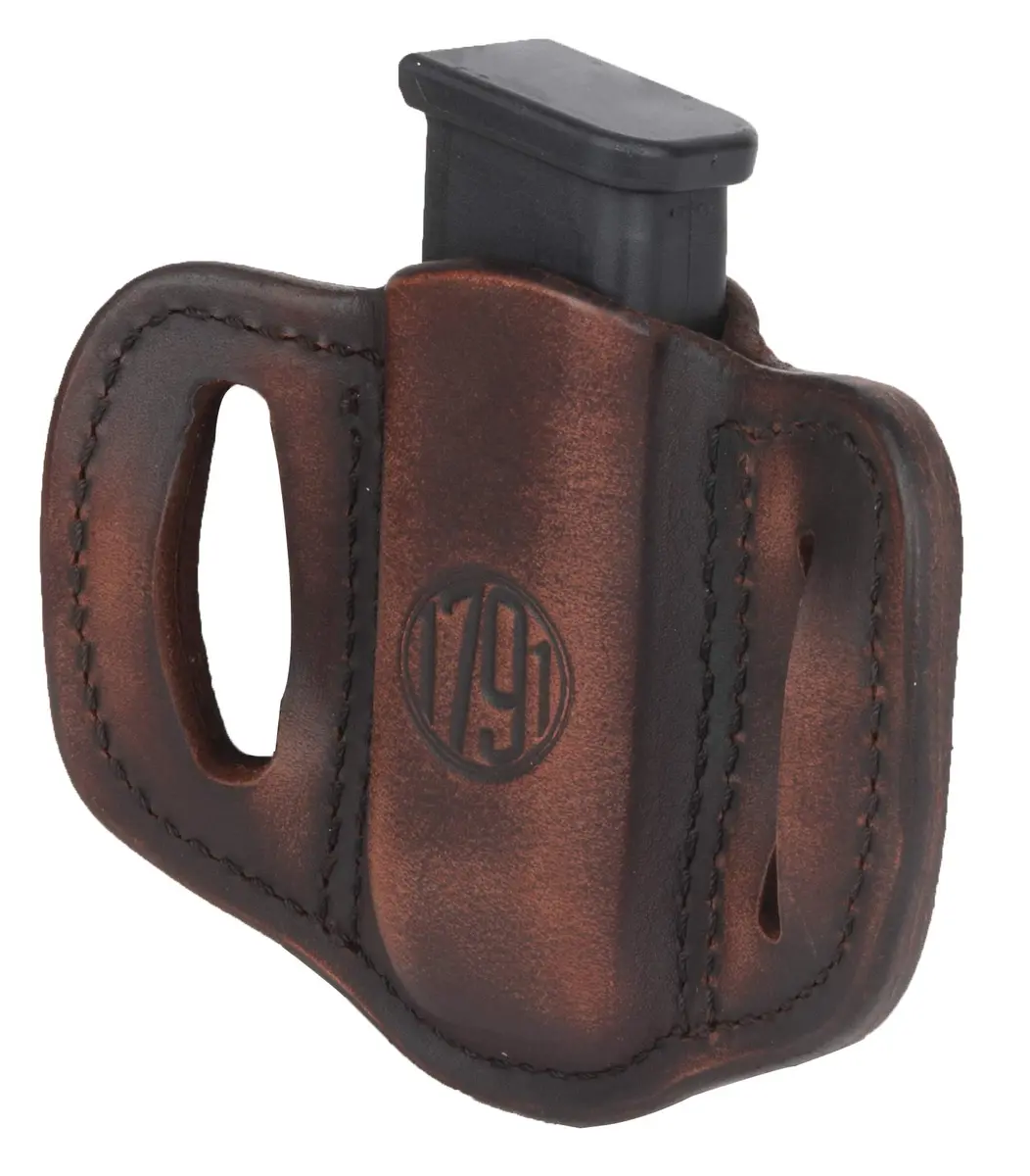 1791 GUNLEATHER Double Stack Magazine Holster, OWB 9mm Leather Mag Pouch | Concealed Carry Leather Holster - view 3
