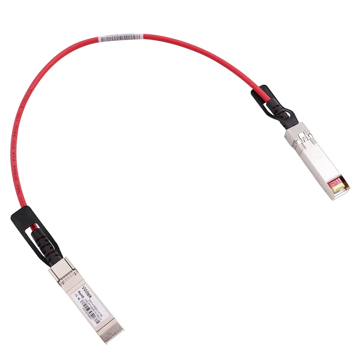 Wiitek Red 0.5m SFP+ DAC Twinax Cable | 10Gbps Passive Copper Cable for Cisco, Ubiquiti, Servers - main product image