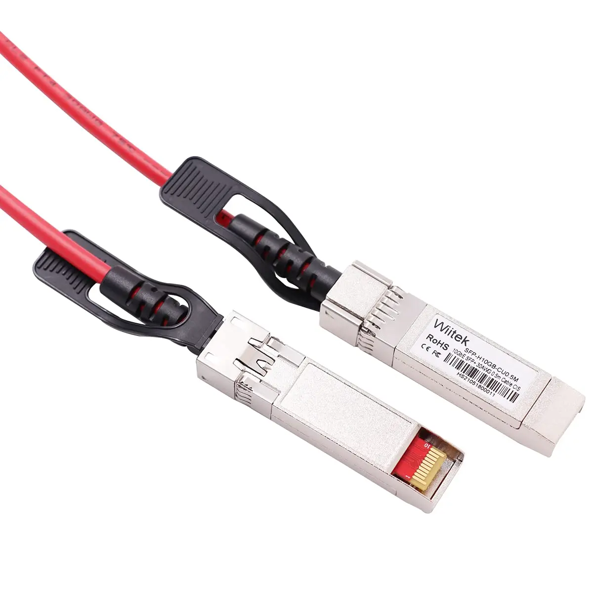 Wiitek Red 0.5m SFP+ DAC Twinax Cable | 10Gbps Passive Copper Cable for Cisco, Ubiquiti, Servers - view 2