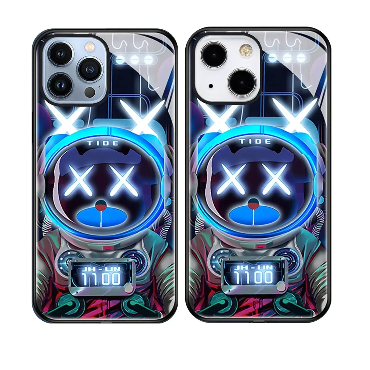 YHan iPhone 12 Pro Max 6.7-inch Colorful Luminous Tempered Glass Case | Voice Control Call Flash - main product image