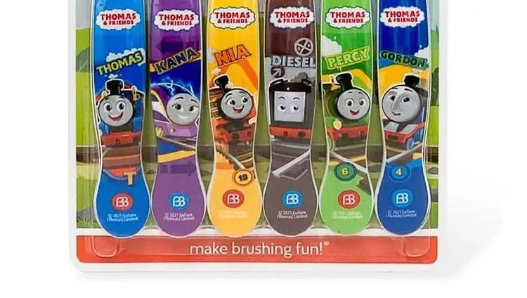 Brush Buddies Thomas & Friends Kids Toothbrush Set 6 Pack Soft Bristle Toddler Toothbrush Ages 2+ Small Head Easy Grip Handle Fun Character Oral Care | Kid-Friendly, BPA-Free, 6-Pack - view 4