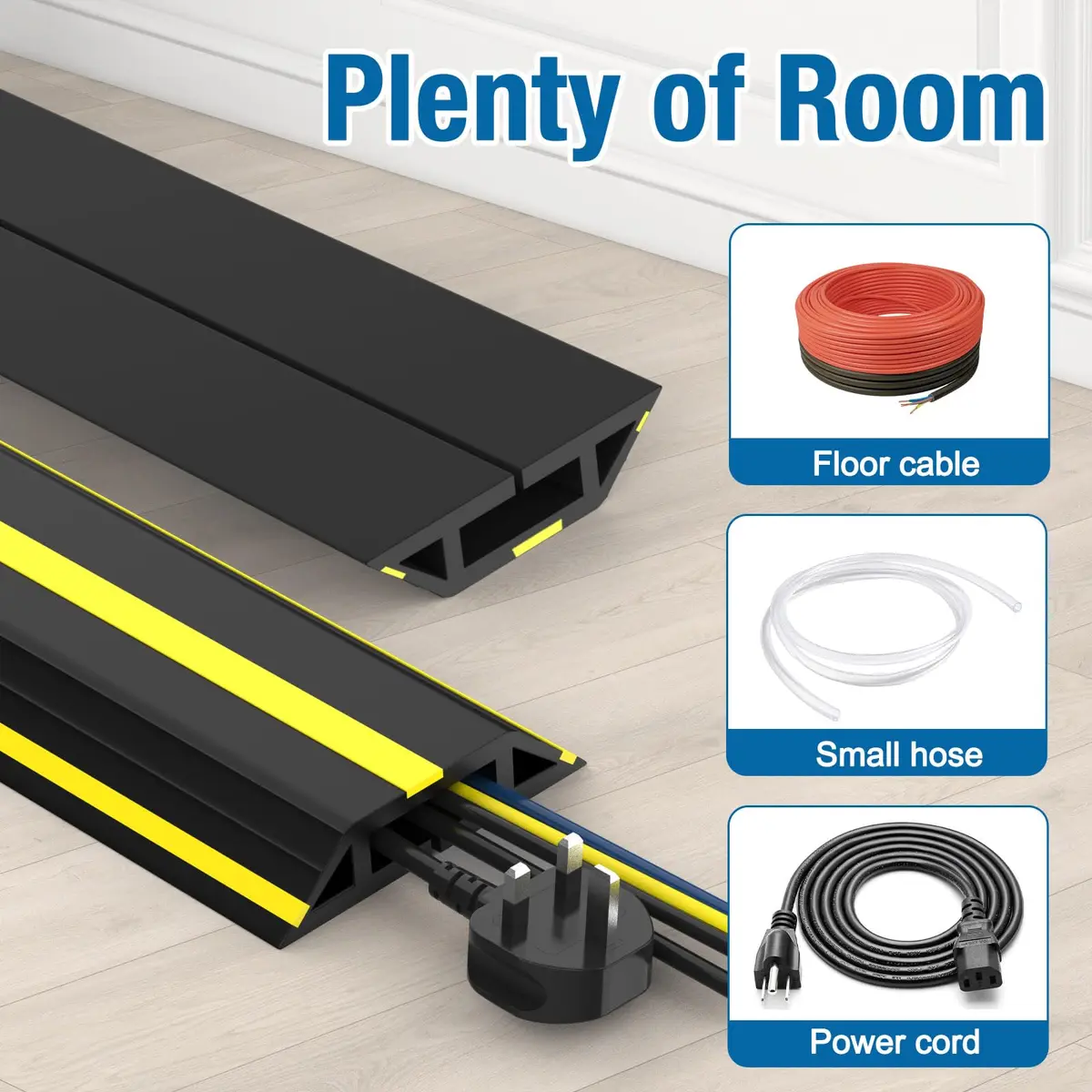 Eapele Heavy Duty PVC Cable Protector Cord Cover 2.0m (6.5ft) | Prevents Trip Hazards for Floors - view 7