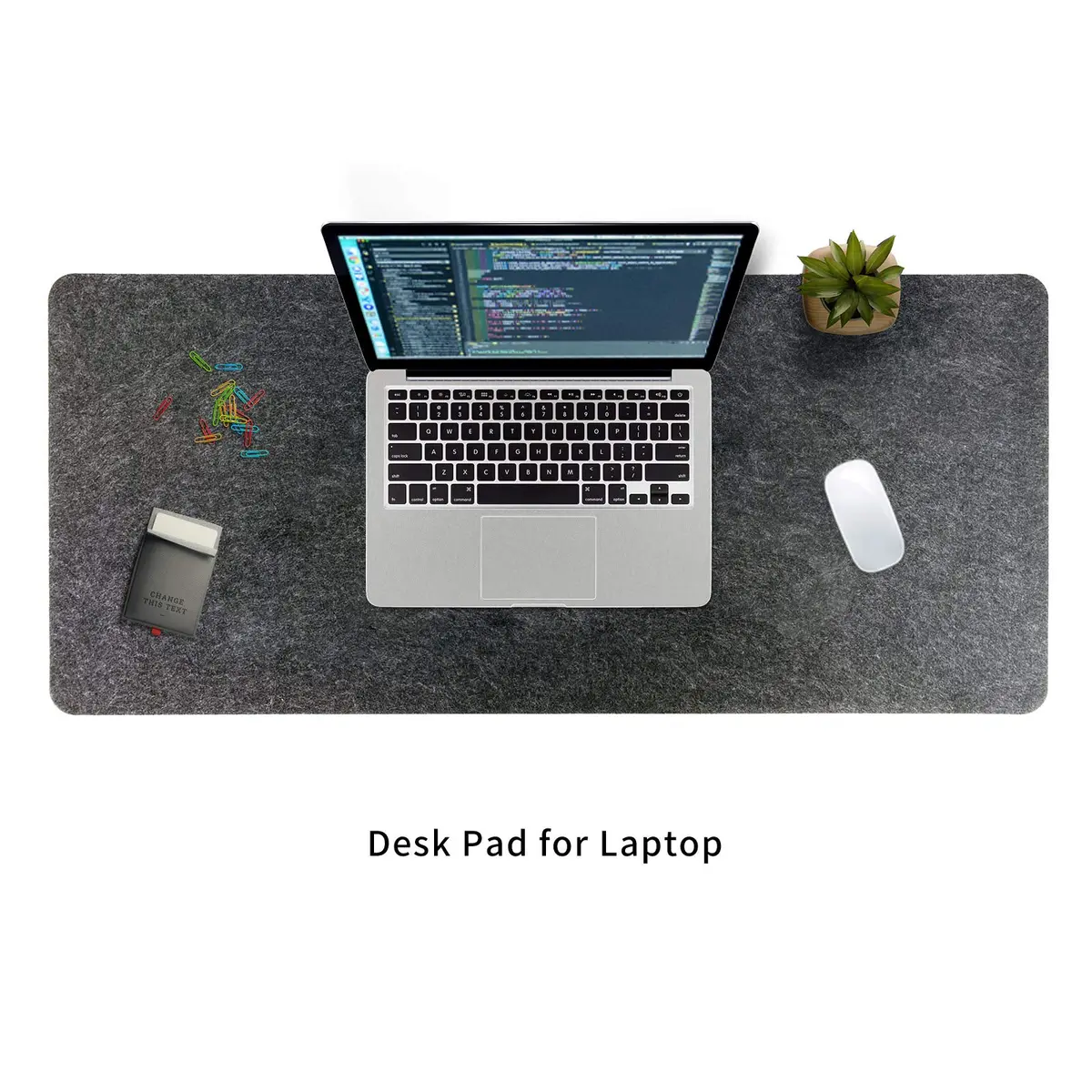 DAWNTREES Felt Desk Mat, Extra Large 36" x 16" Dark Gray | Non-Slip, Durable Desk Pad for Office & Home - view 4