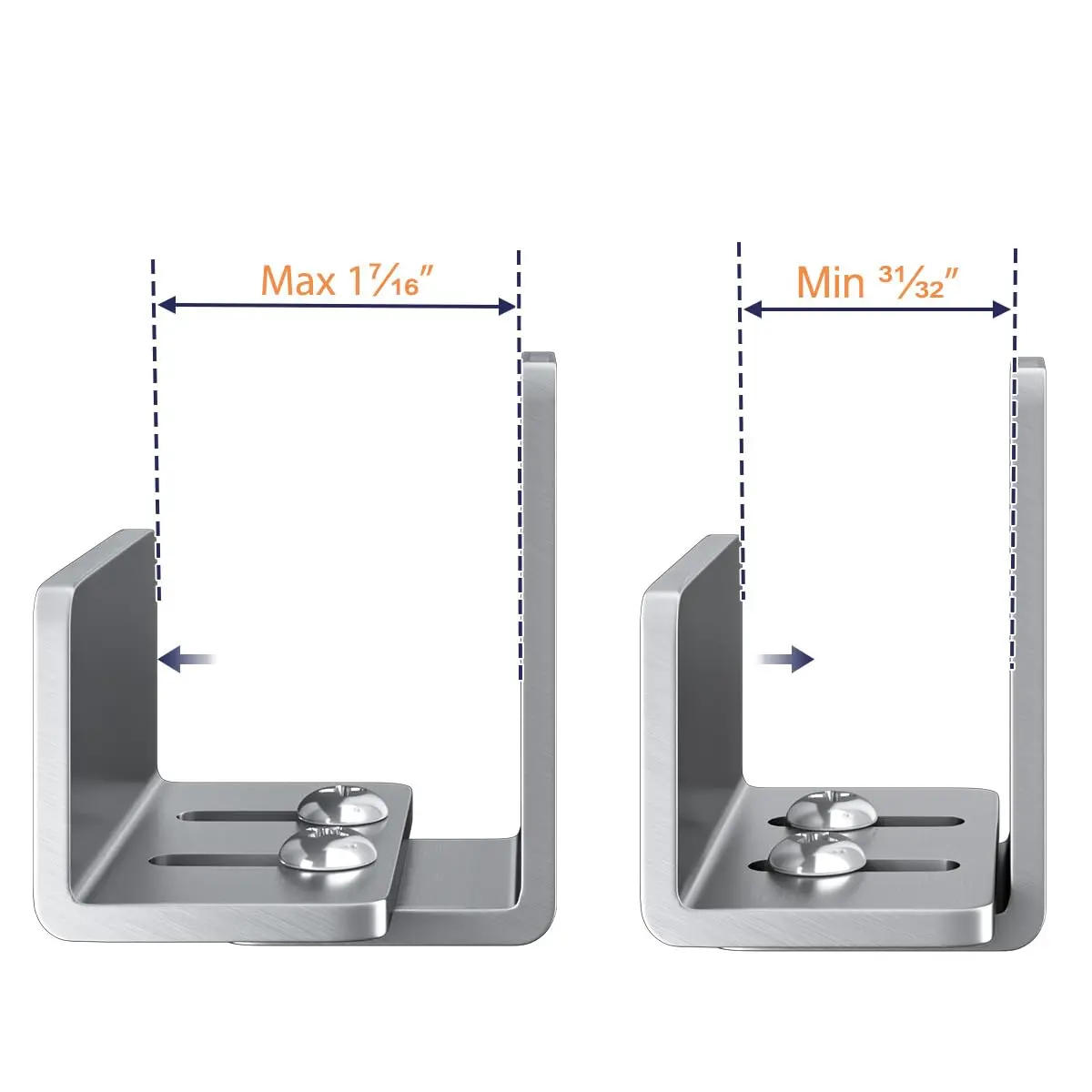 SMARTSTANDARD 2 Pack Adjustable U Shape Barn Door Floor Guides, Silver | Stainless Steel, Flat Bottom Design, Easy Install - view 4