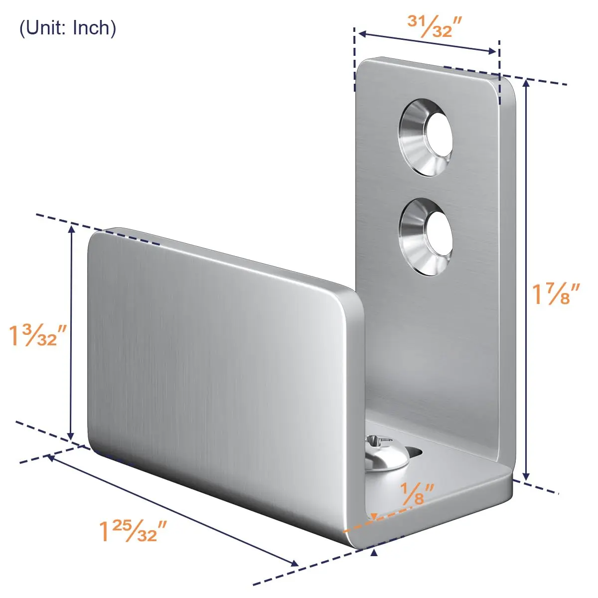 SMARTSTANDARD 2 Pack Adjustable U Shape Barn Door Floor Guides, Silver | Stainless Steel, Flat Bottom Design, Easy Install - view 5