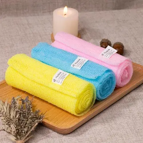 Yiclick Exfoliating Washcloth Towel 3-Pack | Back Scrubber for Shower Bath Washer - view 2