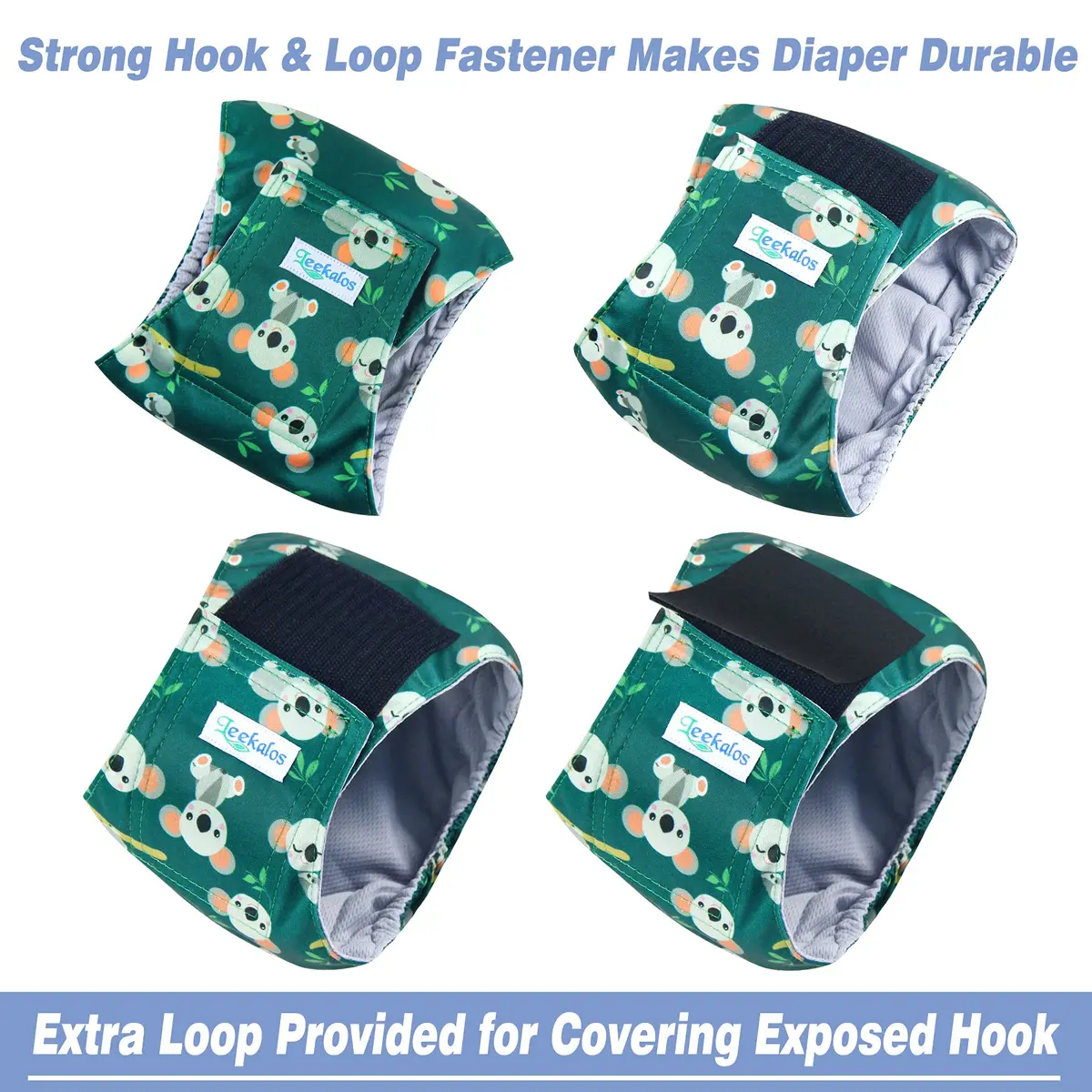 Leekalos Male Dog Diapers, High Absorbing Belly Bands for Male Dogs | Adjustable & Reusable (70-120 chars) - view 3