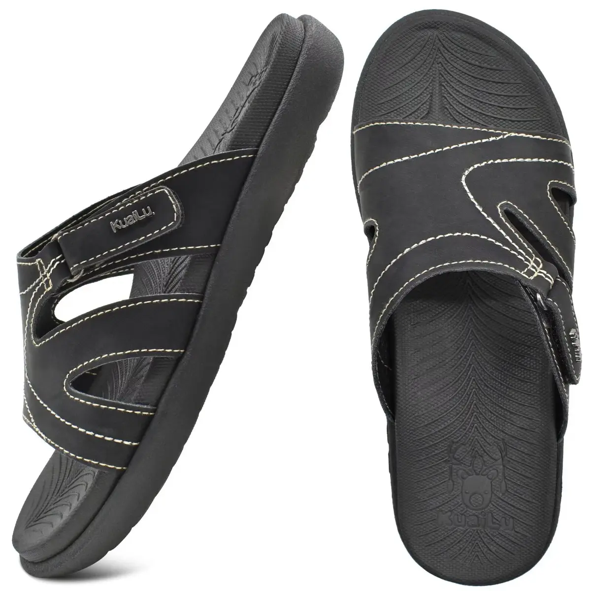 KuaiLu Womens Orthotic Slides Arch Support Slip On Sandals Size 8 | Supportive & Comfortable for Daily Wear - view 3