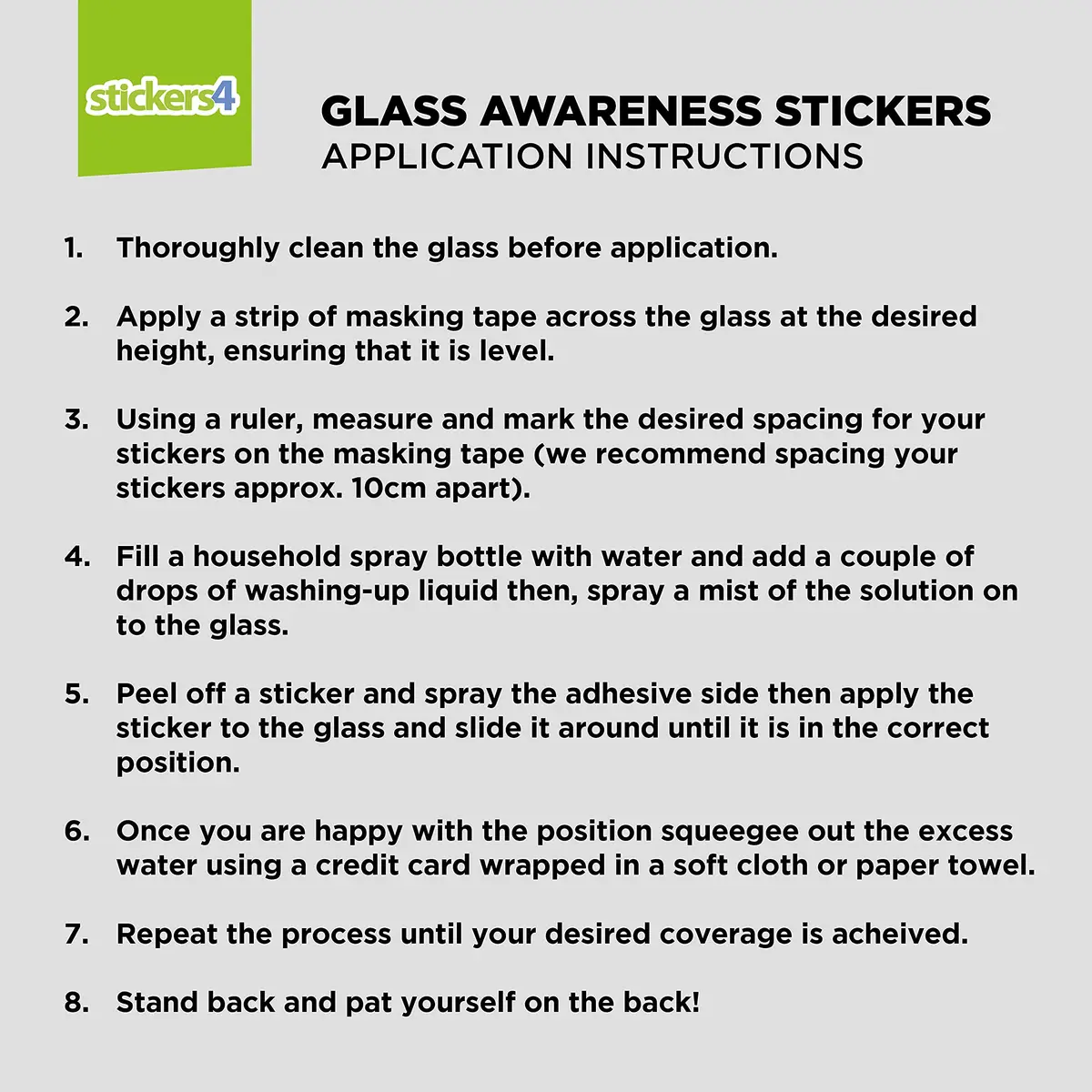 Stickers4 Round Glass Door Safety Stickers | 5cm (2 Inch) Frosted Decals, 60 Count - view 6