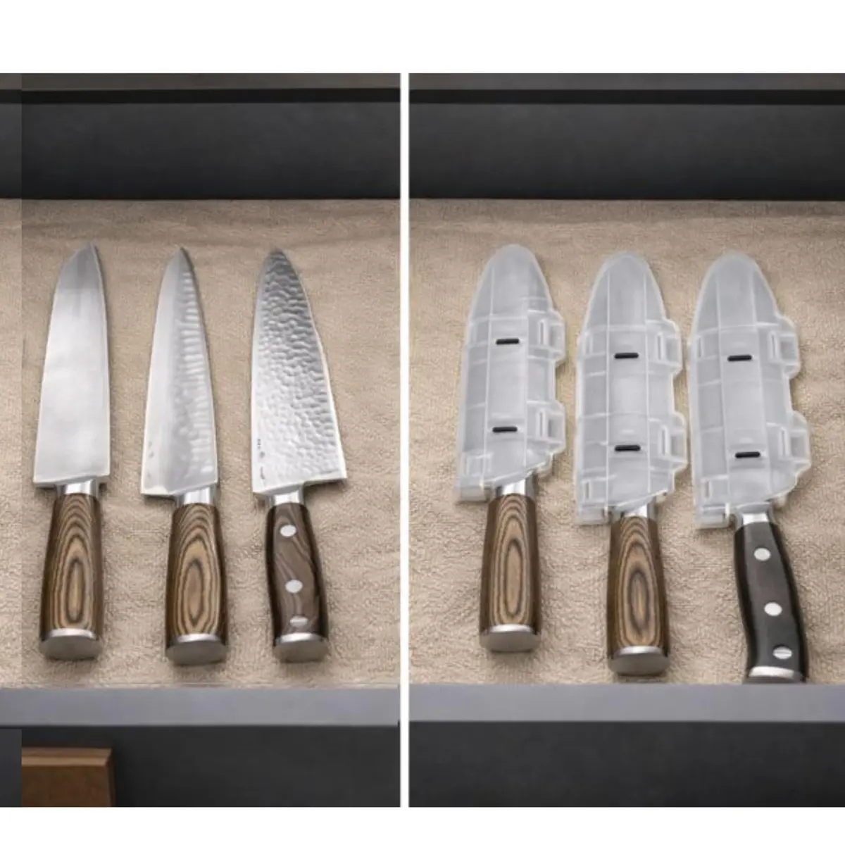 Agilux Blade Guard™ Locking Kitchen Knife Blade Protector (Clear, 10in) | Safer Storage & Longer Sharpness - view 7