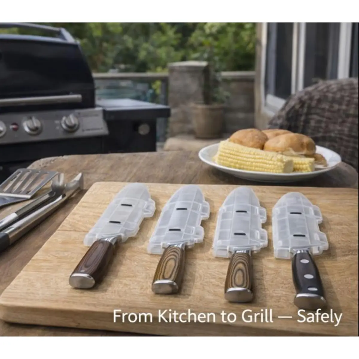 Agilux Blade Guard™ Locking Kitchen Knife Blade Protector (Clear, 10in) | Safer Storage & Longer Sharpness - view 8
